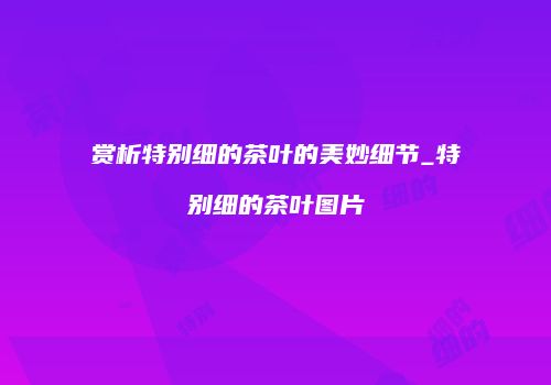 赏析特别细的茶叶的美妙细节_特别细的茶叶图片