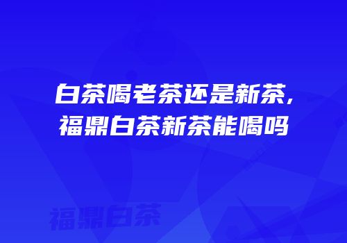 白茶喝老茶还是新茶,福鼎白茶新茶能喝吗