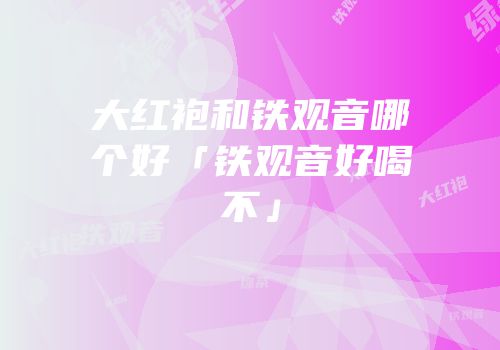 大红袍和铁观音哪个好「铁观音好喝不」