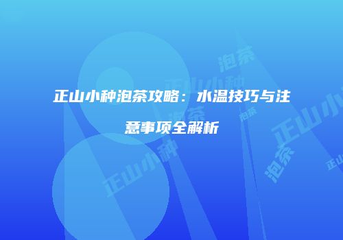 正山小种泡茶攻略：水温技巧与注意事项全解析