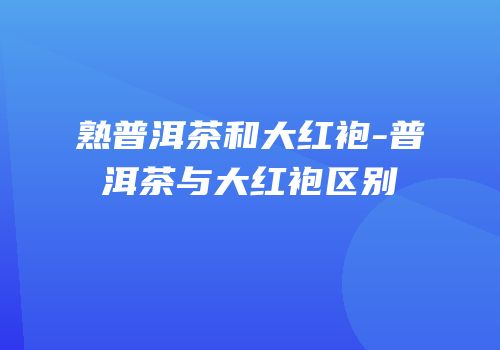 熟普洱茶和大红袍-普洱茶与大红袍区别