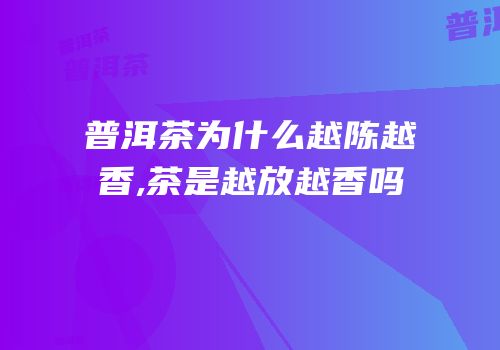 普洱茶为什么越陈越香,茶是越放越香吗