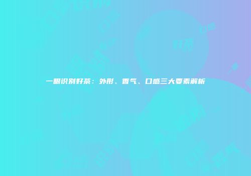 一眼识别好茶：外形、香气、口感三大要素解析