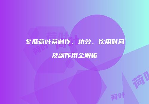 冬瓜荷叶茶制作、功效、饮用时间及副作用全解析