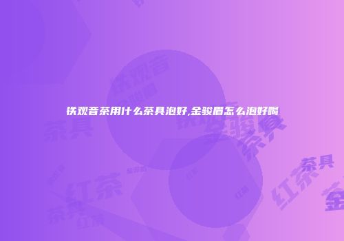 铁观音茶用什么茶具泡好,金骏眉怎么泡好喝