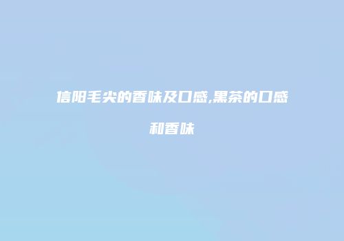 信阳毛尖的香味及口感,黑茶的口感和香味