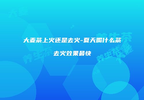 大麦茶上火还是去火-夏天喝什么茶去火效果最快
