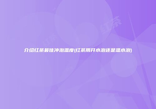 介绍红茶最佳冲泡温度(红茶用开水泡还是温水泡)