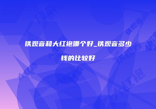 铁观音和大红袍哪个好_铁观音多少钱的比较好