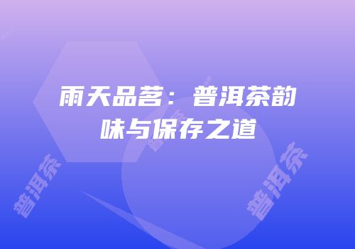 雨天品茗：普洱茶韵味与保存之道