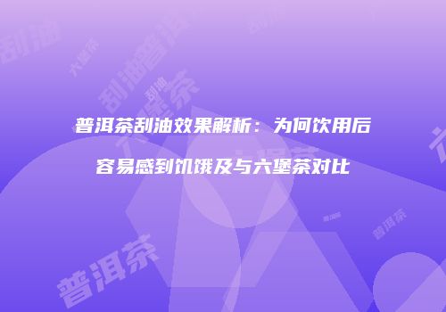 普洱茶刮油效果解析：为何饮用后容易感到饥饿及与六堡茶对比