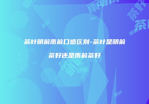 茶叶明前雨前口感区别-茶叶是明前茶好还是雨前茶好