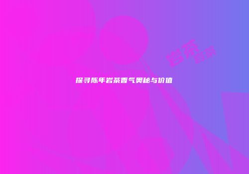 探寻陈年岩茶香气奥秘与价值