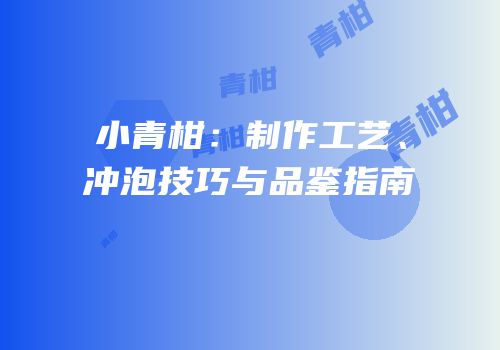 小青柑：制作工艺、冲泡技巧与品鉴指南