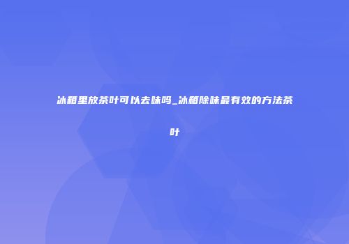 冰箱里放茶叶可以去味吗_冰箱除味最有效的方法茶叶