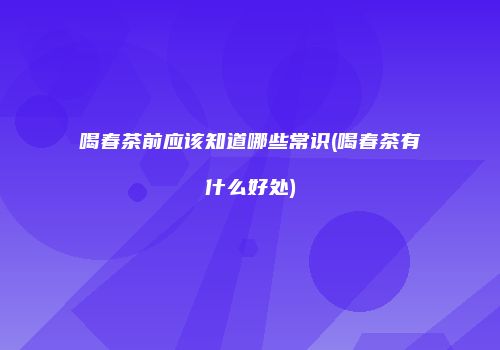 喝春茶前应该知道哪些常识(喝春茶有什么好处)