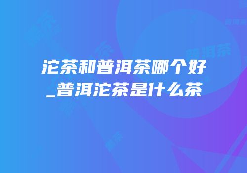 沱茶和普洱茶哪个好_普洱沱茶是什么茶