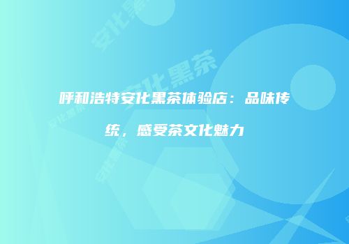 呼和浩特安化黑茶体验店：品味传统，感受茶文化魅力