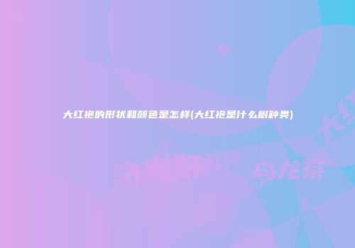 大红袍的形状和颜色是怎样(大红袍是什么树种类)