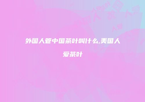 外国人管中国茶叶叫什么,美国人爱茶叶