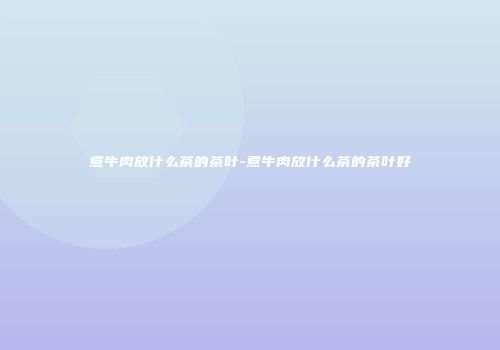 煮牛肉放什么茶的茶叶-煮牛肉放什么茶的茶叶好