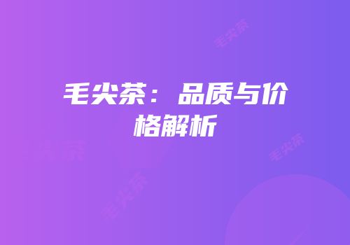 毛尖茶：品质与价格解析