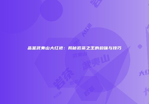 品鉴武夷山大红袍：揭秘岩茶之王的韵味与技巧