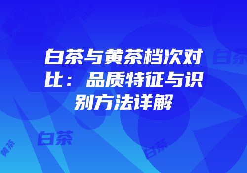 白茶与黄茶档次对比：品质特征与识别方法详解