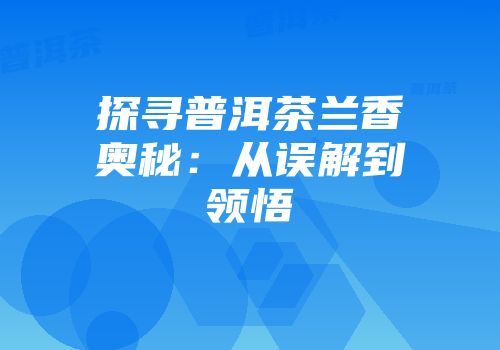 探寻普洱茶兰香奥秘：从误解到领悟