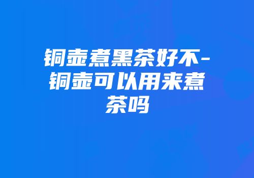铜壶煮黑茶好不-铜壶可以用来煮茶吗