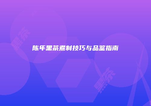 陈年黑茶煮制技巧与品鉴指南