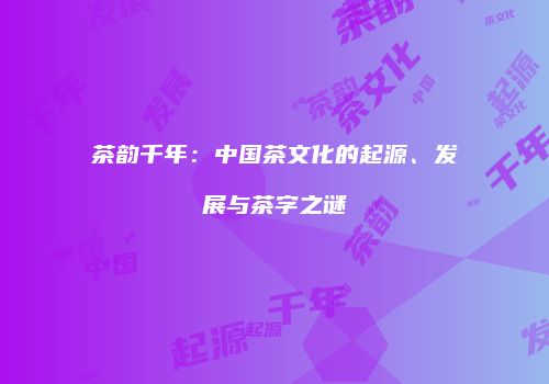 茶韵千年：中国茶文化的起源、发展与茶字之谜