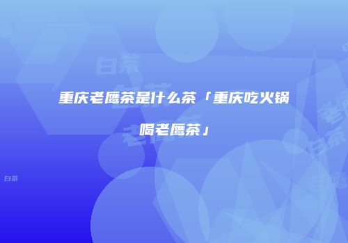 重庆老鹰茶是什么茶「重庆吃火锅喝老鹰茶」