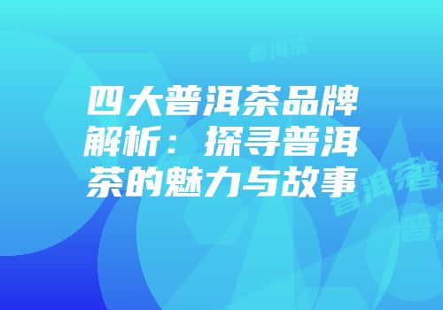 四大普洱茶品牌解析：探寻普洱茶的魅力与故事