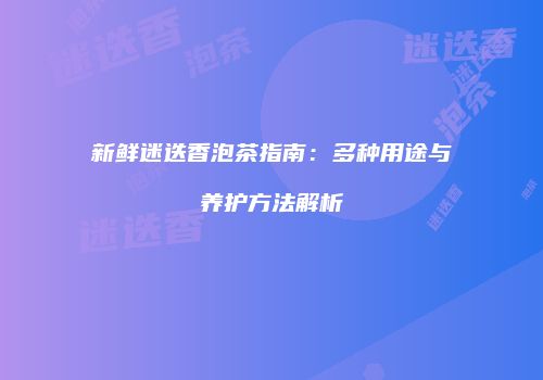 新鲜迷迭香泡茶指南：多种用途与养护方法解析