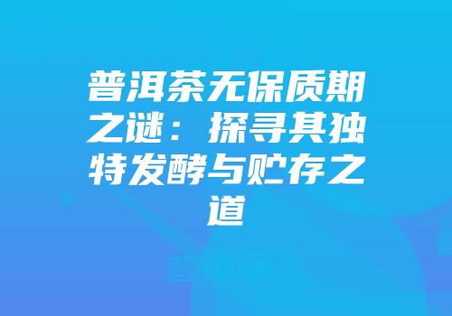 普洱茶无保质期之谜：探寻其独特发酵与贮存之道