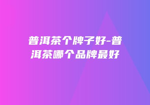 普洱茶个牌子好-普洱茶哪个品牌最好