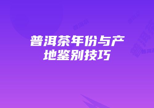 普洱茶年份与产地鉴别技巧