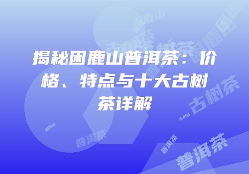 揭秘困鹿山普洱茶：价格、特点与十大古树茶详解