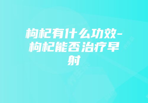 枸杞有什么功效-枸杞能否治疗早射