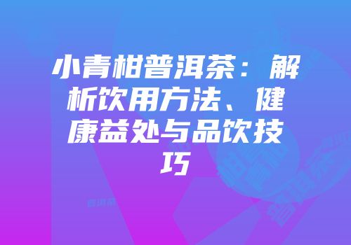 小青柑普洱茶：解析饮用方法、健康益处与品饮技巧