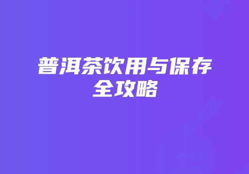 普洱茶饮用与保存全攻略