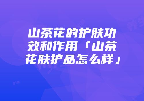 山茶花的护肤功效和作用「山茶花肤护品怎么样」
