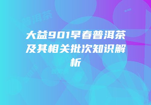 大益901早春普洱茶及其相关批次知识解析