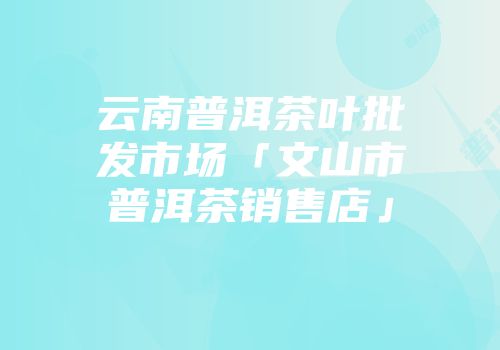 云南普洱茶叶批发市场「文山市普洱茶销售店」