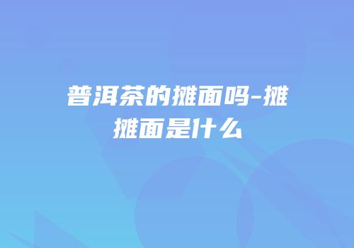 普洱茶的摊面吗-摊摊面是什么