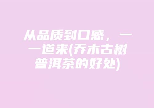 从品质到口感，一一道来(乔木古树普洱茶的好处)