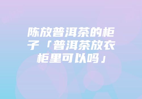 陈放普洱茶的柜子「普洱茶放衣柜里可以吗」