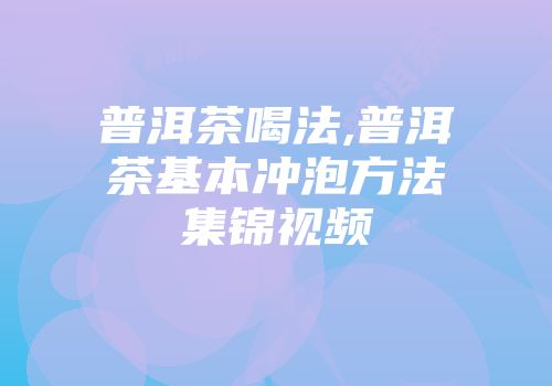 普洱茶喝法,普洱茶基本冲泡方法集锦视频