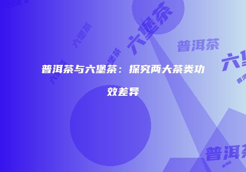 普洱茶与六堡茶：探究两大茶类功效差异